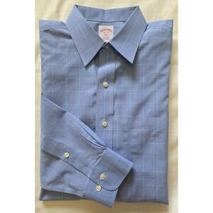 Brooks Brothers 346 Men's 16-4/5 Blue 💙 Long Sleeve Button Down Shirt Non Iron